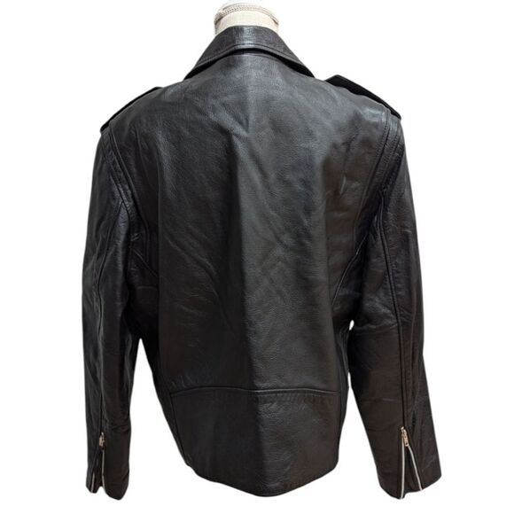 FMC Men's 48 Motorcycle Biker Jacket 100% Leather in Black - Picture 2 of 8